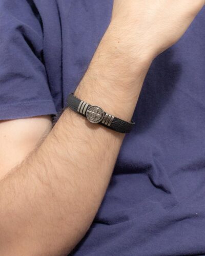 Pulseira Crucifixo Masculina em Aço