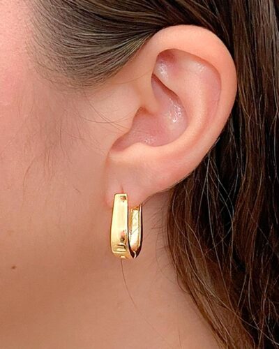 Brinco Argola Jarra Lisa Banhado em Ouro 18k