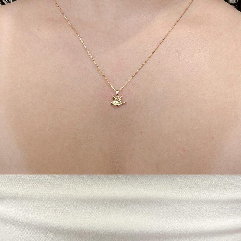 Colar Espirito Santo Banhado em Ouro 18k