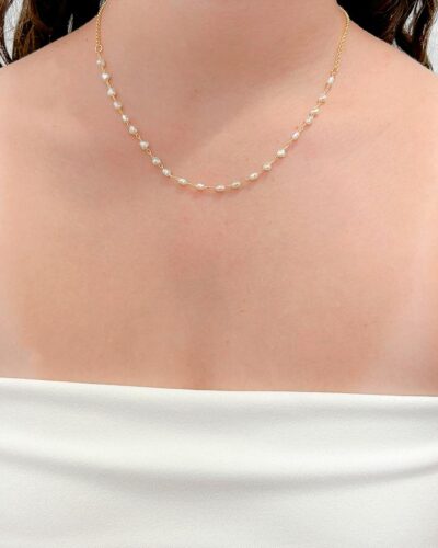 Choker Corações Madreperola Banhado em Ouro 18k