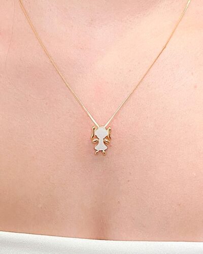 Colar Menina Madreperola Banhado em Ouro 18k