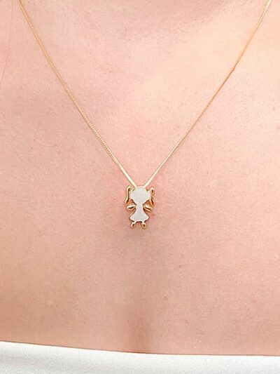 Colar Menina Madreperola Banhado em Ouro 18k