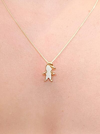 Colar Menino Madreperola Banhado em Ouro 18k