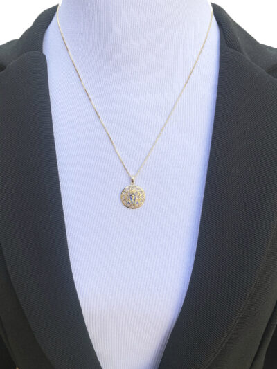 Colar Mandala Nossa Senhora Banhado em Ouro 18K