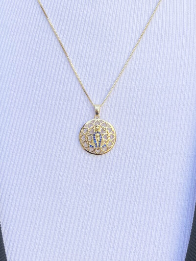 Colar Mandala Nossa Senhora Banhado em Ouro 18K - Imagem 2