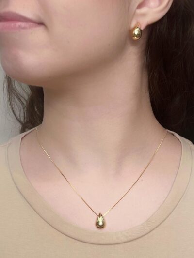 Conjunto Gota P Banhado em Ouro 18K