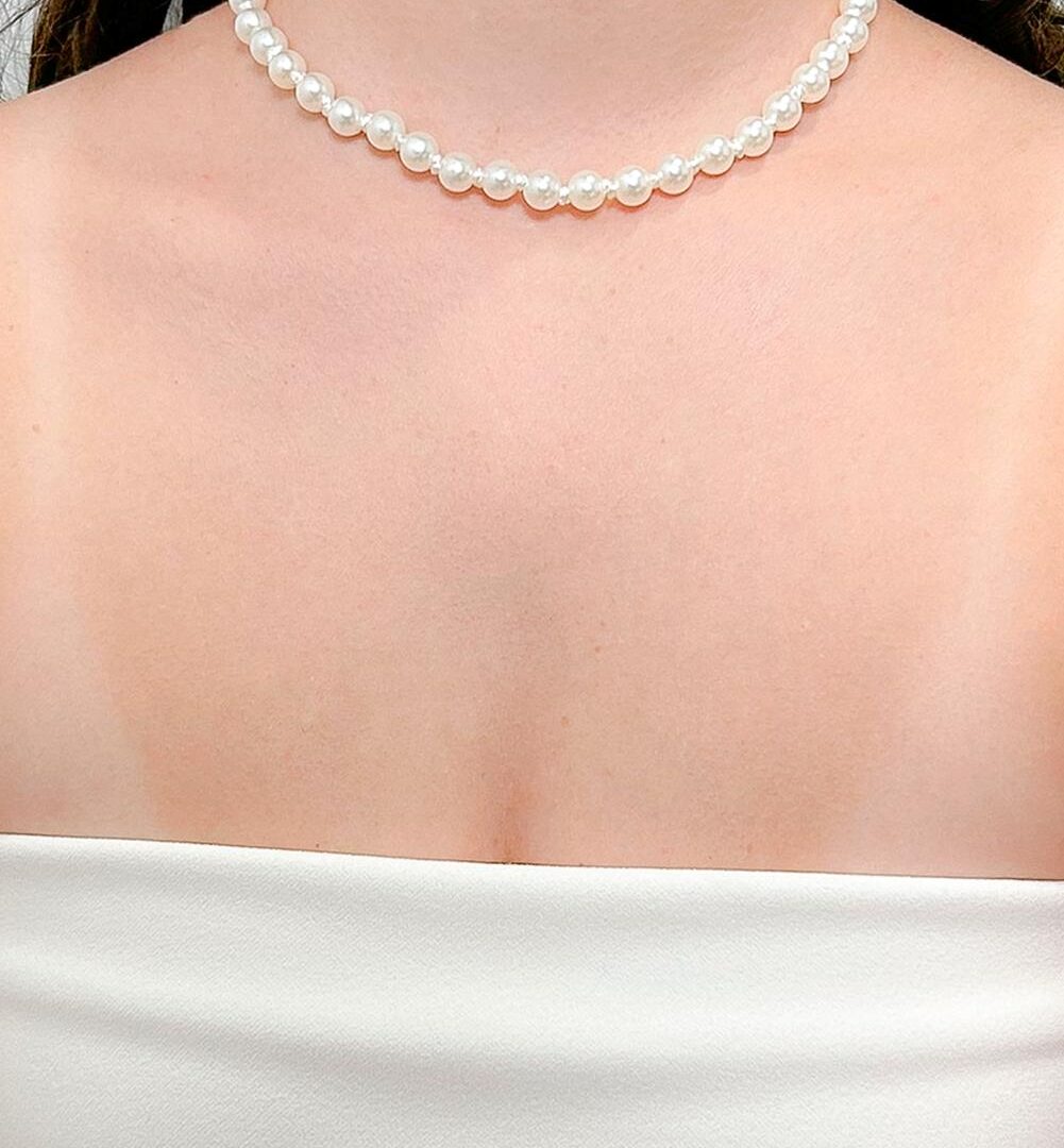 Choker Perola Banhado em Ouro 18k