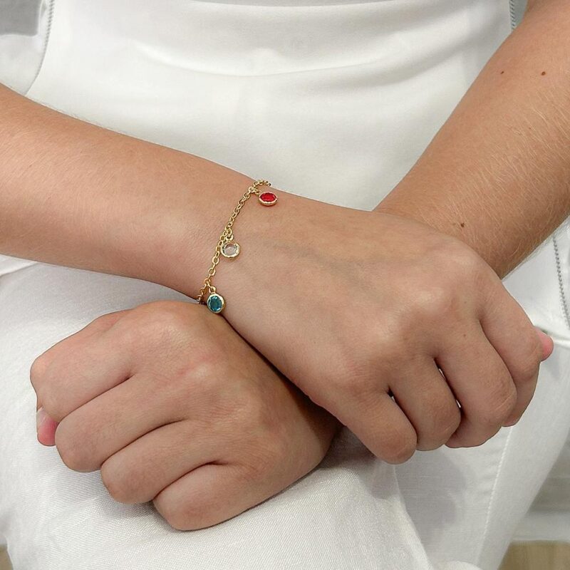 Pulseira T Cravejado Banhado a Ouro 18k