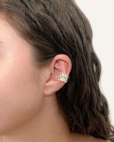 Piercing Grosso Cravejado Banhado em Ouro 18k