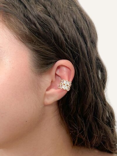 Piercing Grosso Cravejado Banhado em Ouro 18k