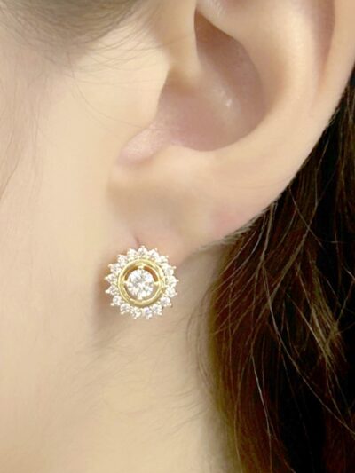 Brinco Mandala com Ponto de luz Cravejado Banhado em Ouro 18k