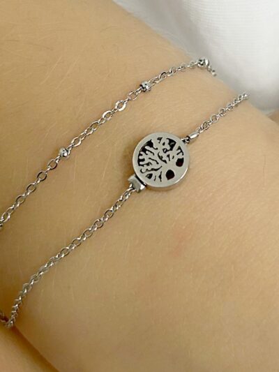 Pulseira Dupla Arvore da vIda em Aço - Imagem 3