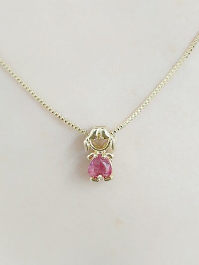 Colar Menina Cravejado Banhado em Ouro 18K