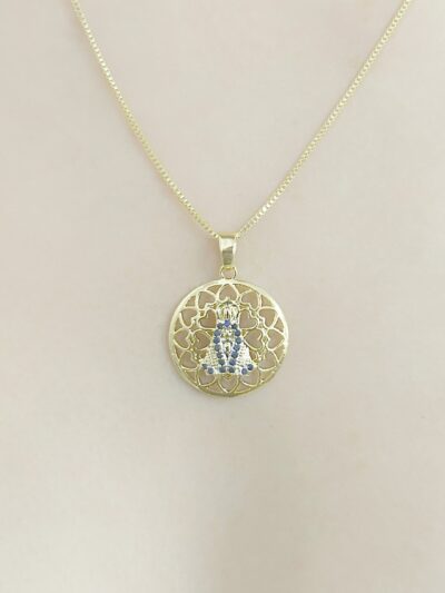 Colar Mandala Nossa Senhora Banhado em Ouro 18K - Imagem 3
