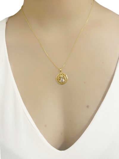 Colar Mandala Nossa Senhora Banhado em Ouro 18K - Imagem 4