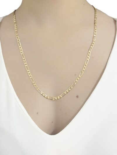 Colar Longo Elo Grumet 3/1 Banhado em Ouro 18k