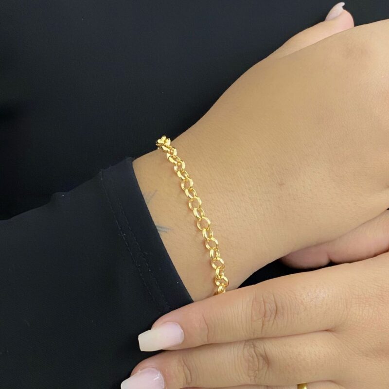 Pulseira Elo Português Banhado em Ouro 18K