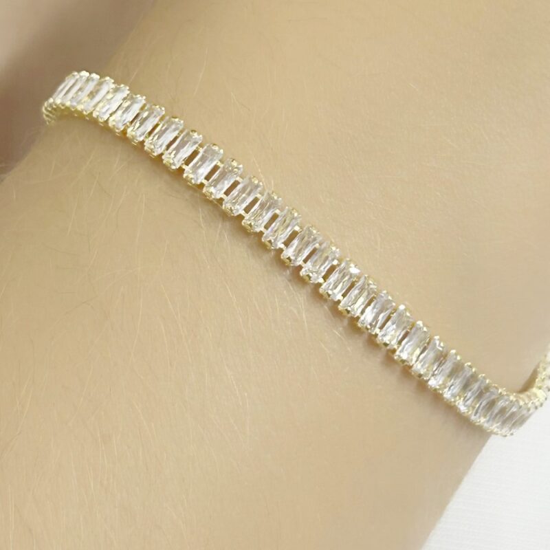 Pulseira Riviera Cravejado Banhado em Ouro 18k