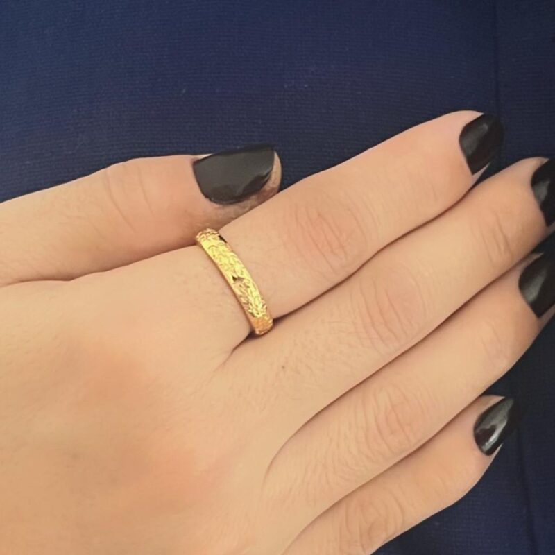 Aliança Trabalhada Banhado em Ouro 18K