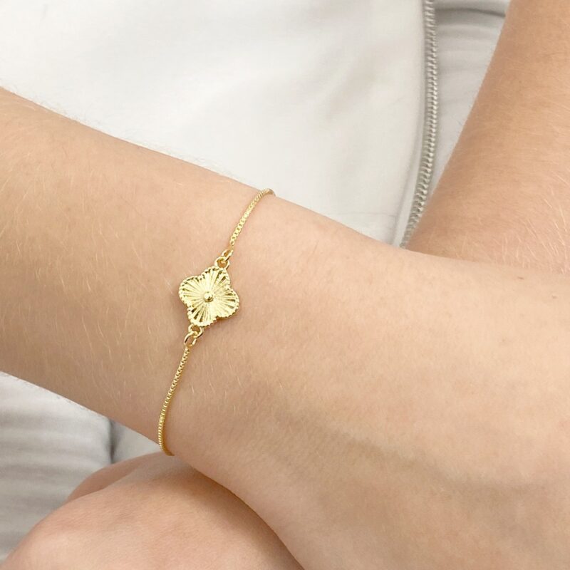 Pulseira Trevo Banhado em Ouro 18k