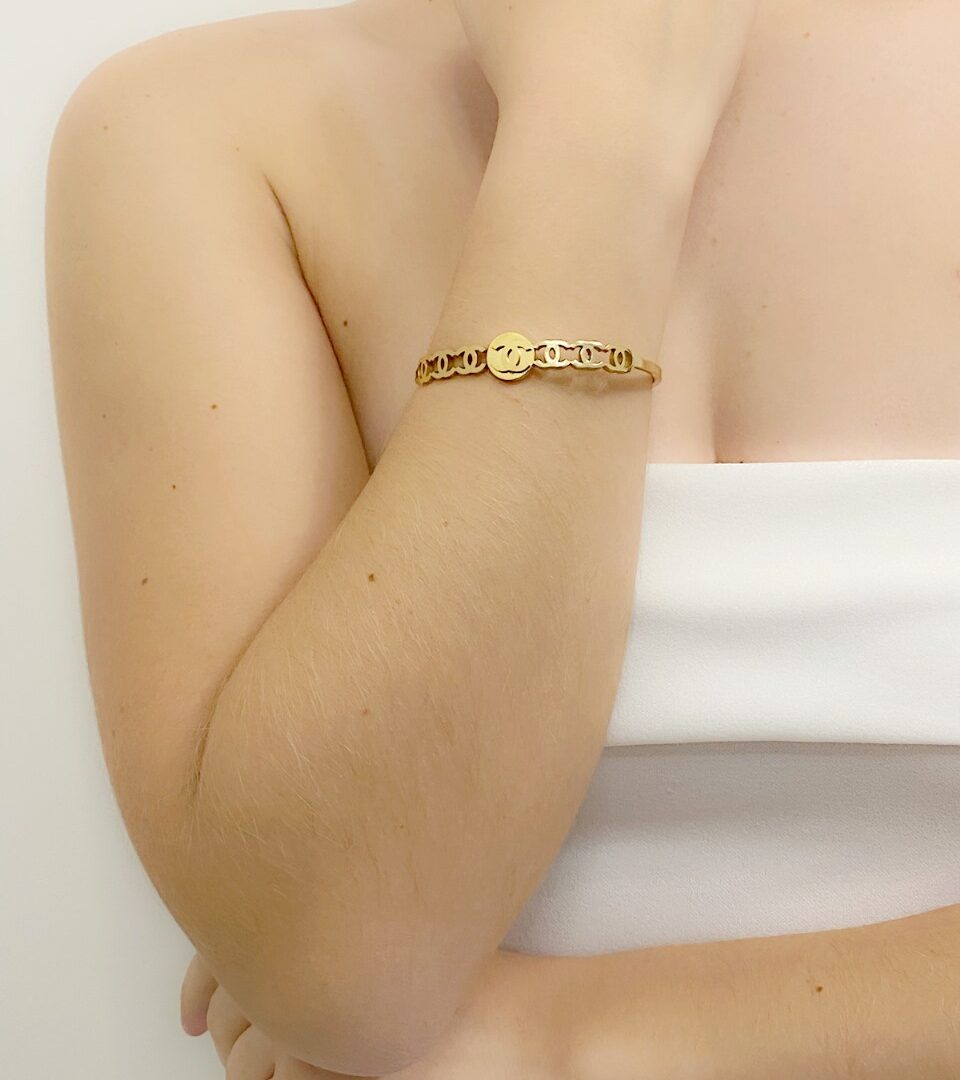 Bracelete X Minimalista em Aço