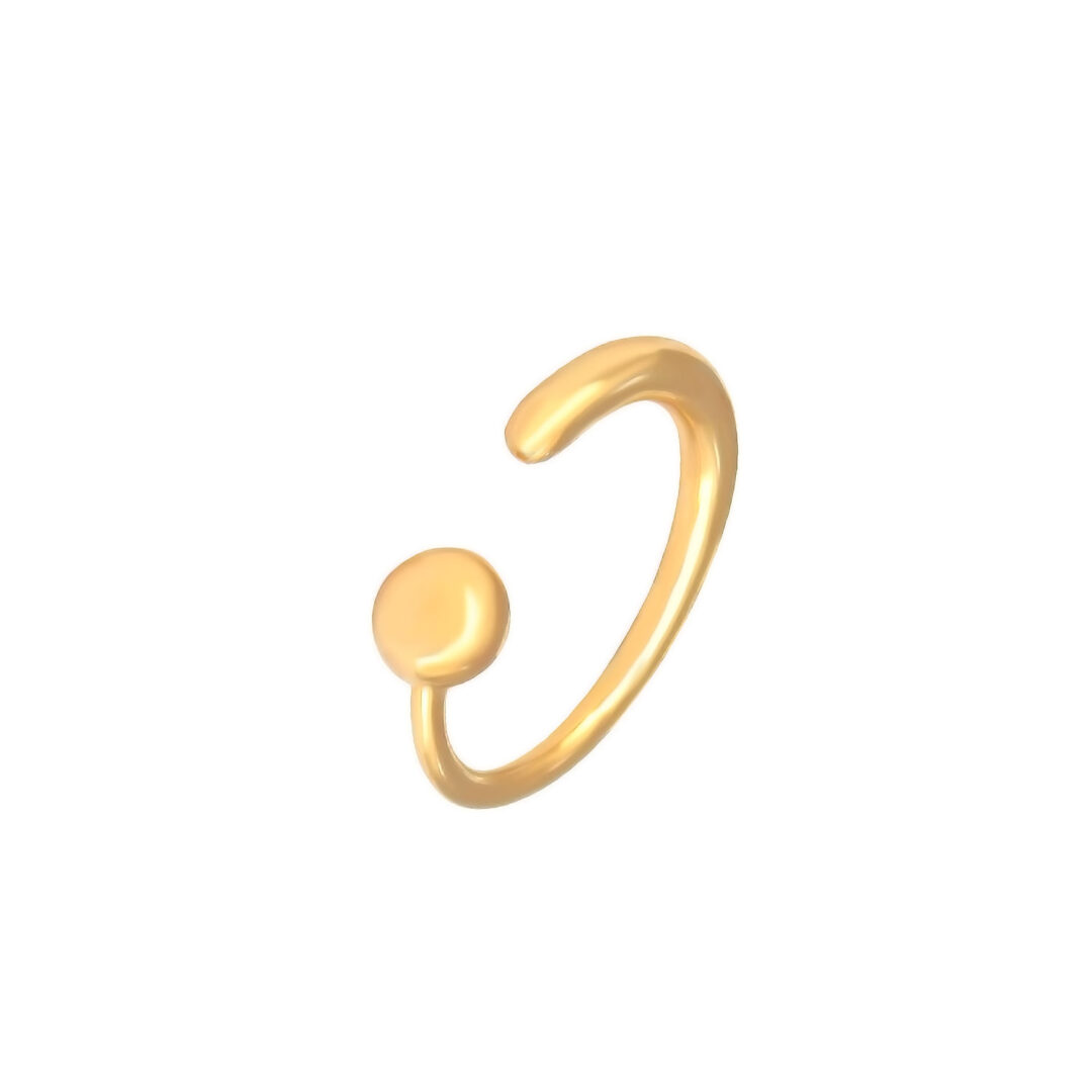 Anel Ponta Esfera Banhado em ouro 18k