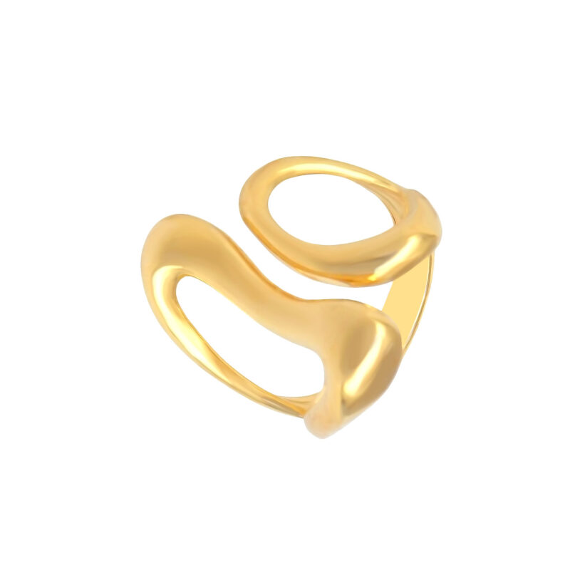 Anel Orgânico Banhado em Ouro 18k