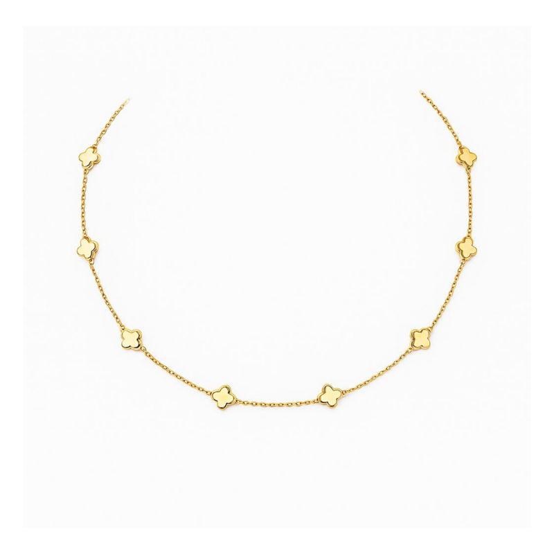 Choker Trevos Banhado em Ouro 18k
