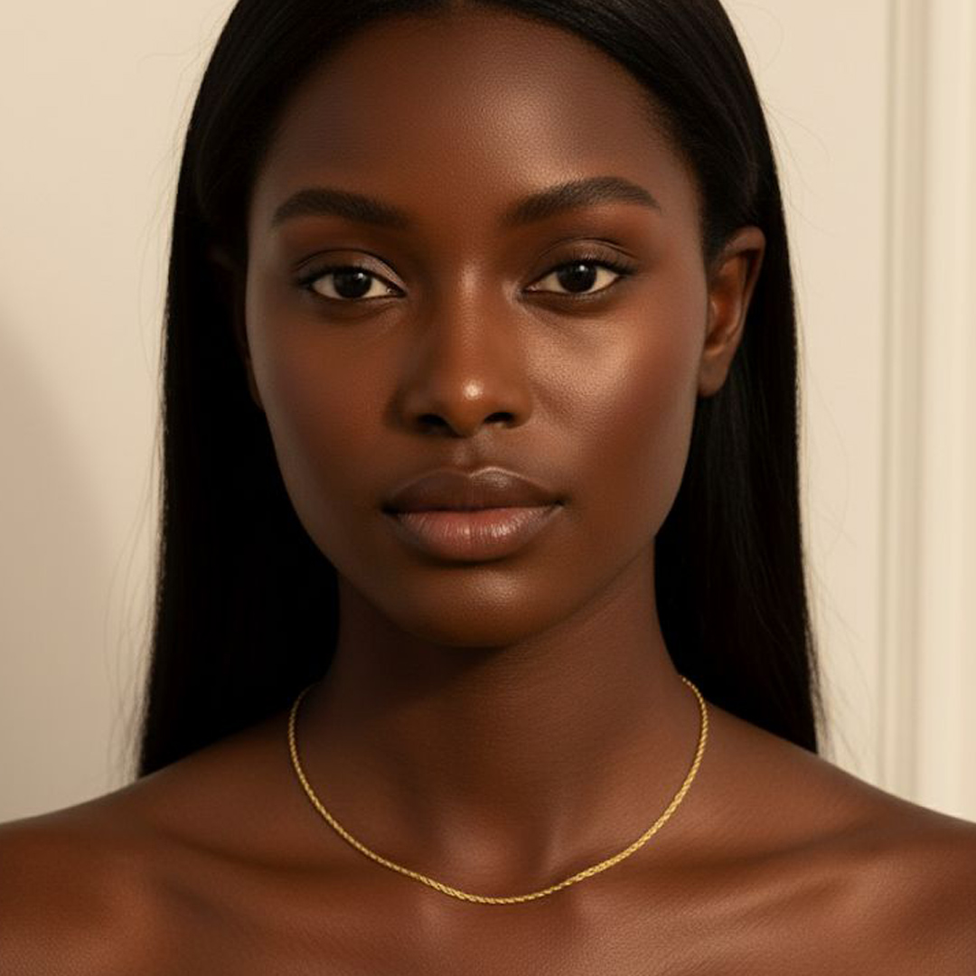 Choker Elo Baiano 3 mm Banhado em Ouro 18k