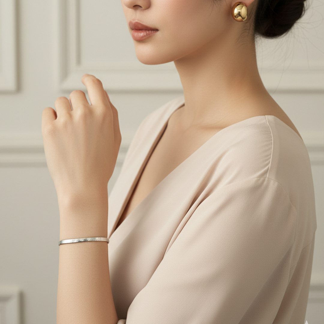 Pulseira Fita Escama 4 mm em Aço