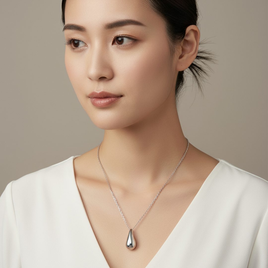 Colar Gota em Aço