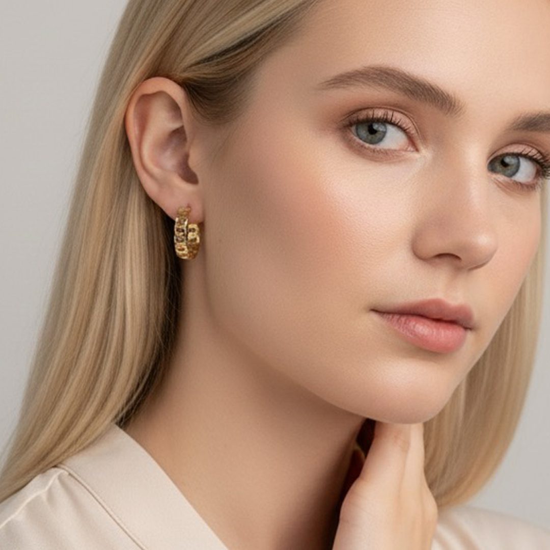 Brinco Argola Elos banhado em Ouro 18k