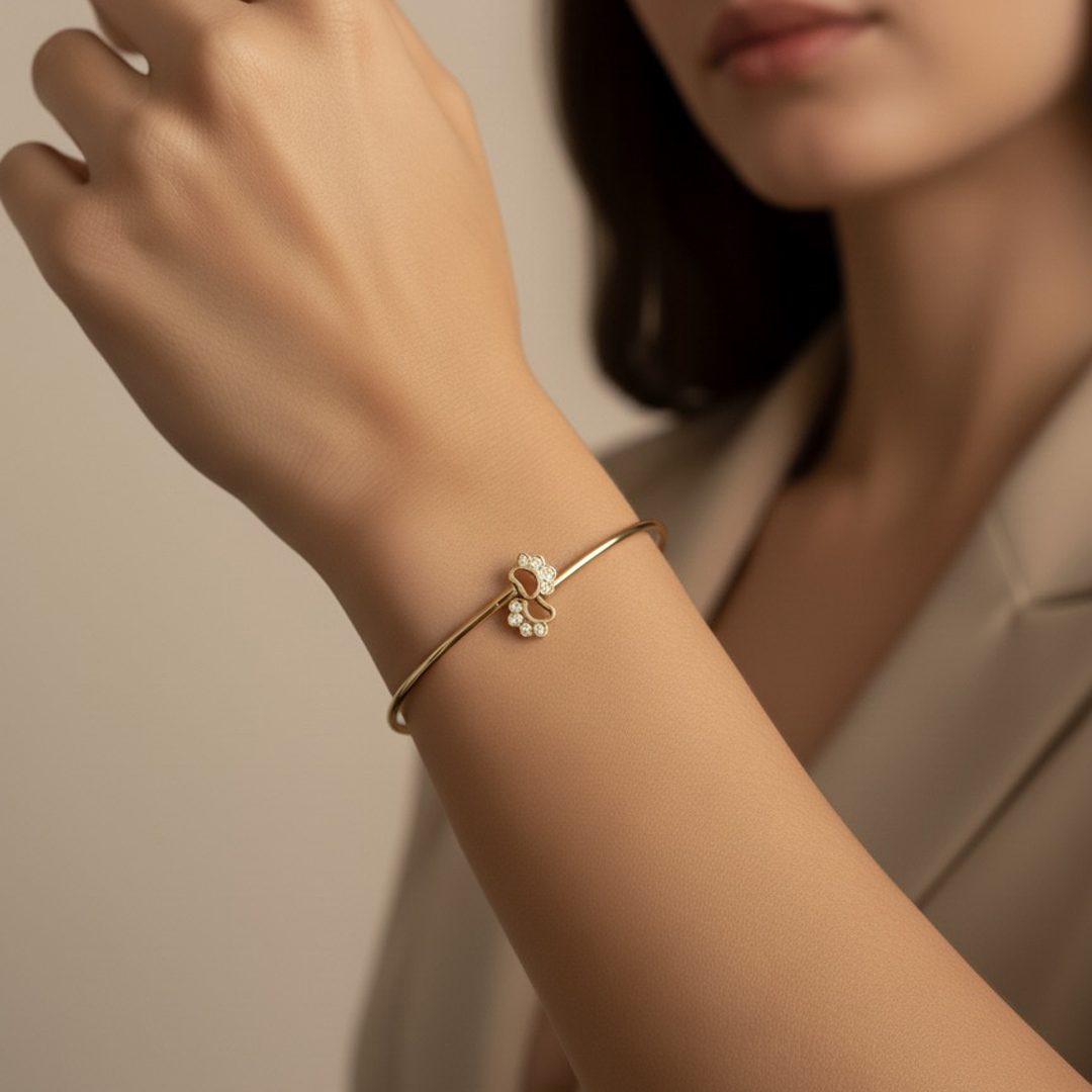 Bracelete Pet Cravejado Banhado em Ouro 18k