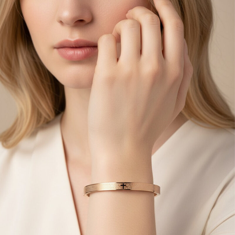 Bracelete Pai Nosso em Aço