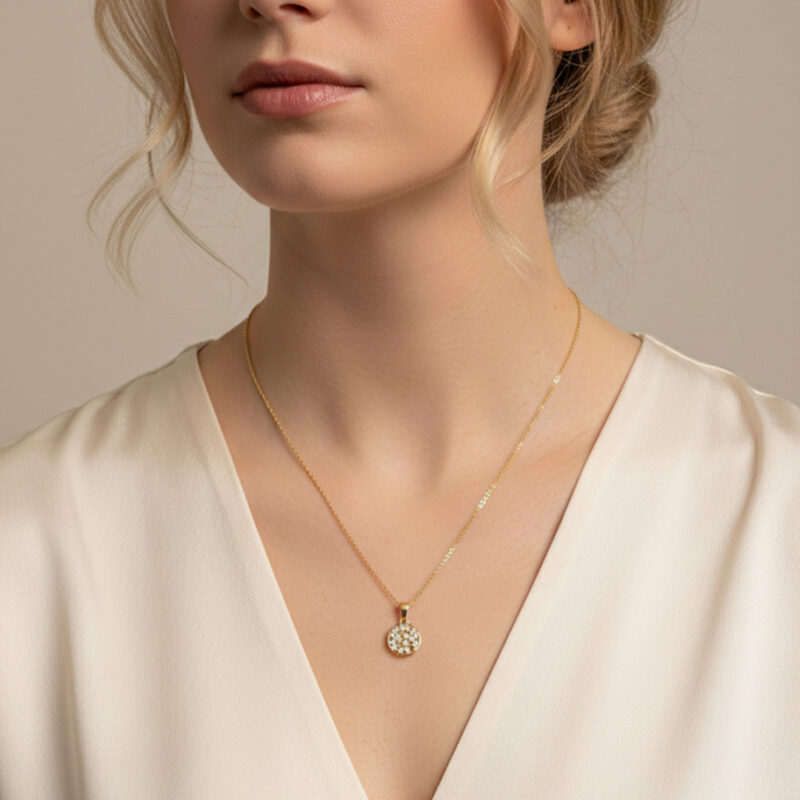 Colar Arvore da Vida Cravejado Banhado em Ouro 18k