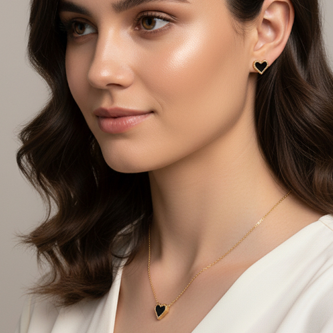 Conjunto Coração em Aço