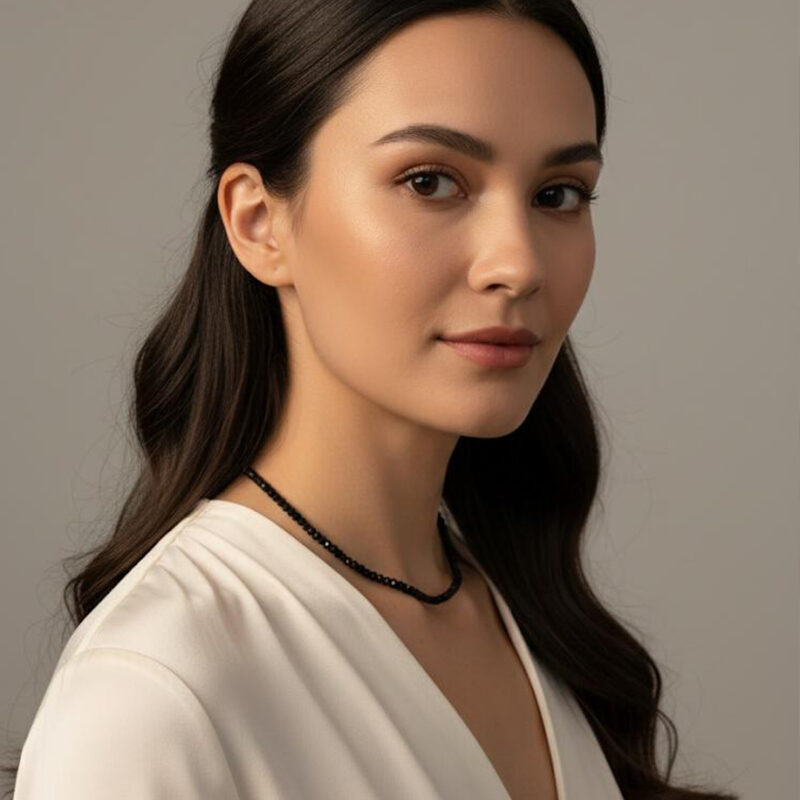 Choker Cristais em Aço