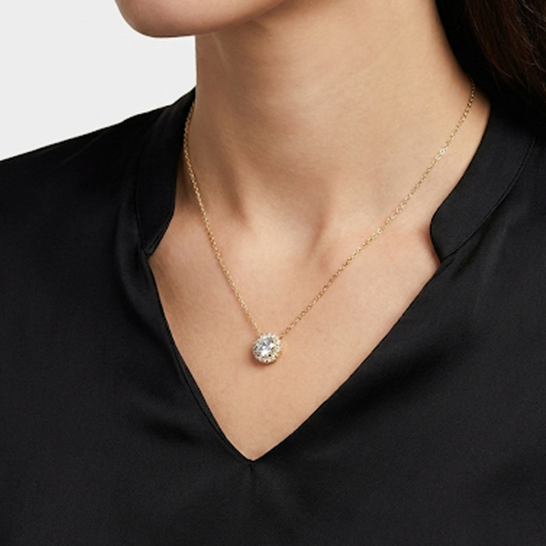 Colar Ponto de Luz Cravejado Banhado em Ouro 18k