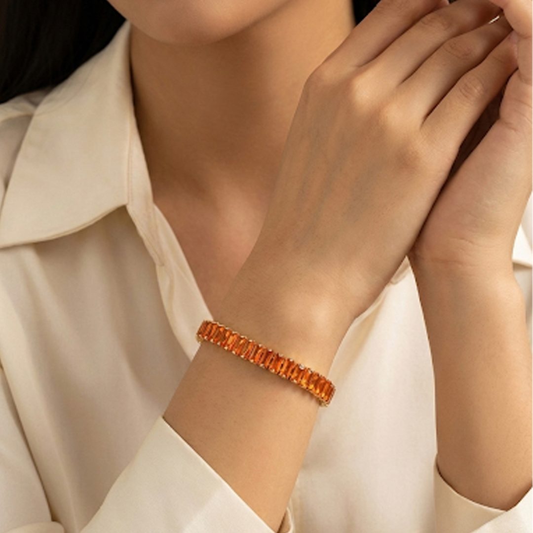 Pulseira Riviera Trabalhado Banhado em Ouro 18k