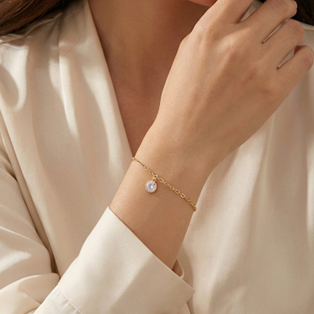 Pulseira Ponto de Luz Banhado em Ouro 18k