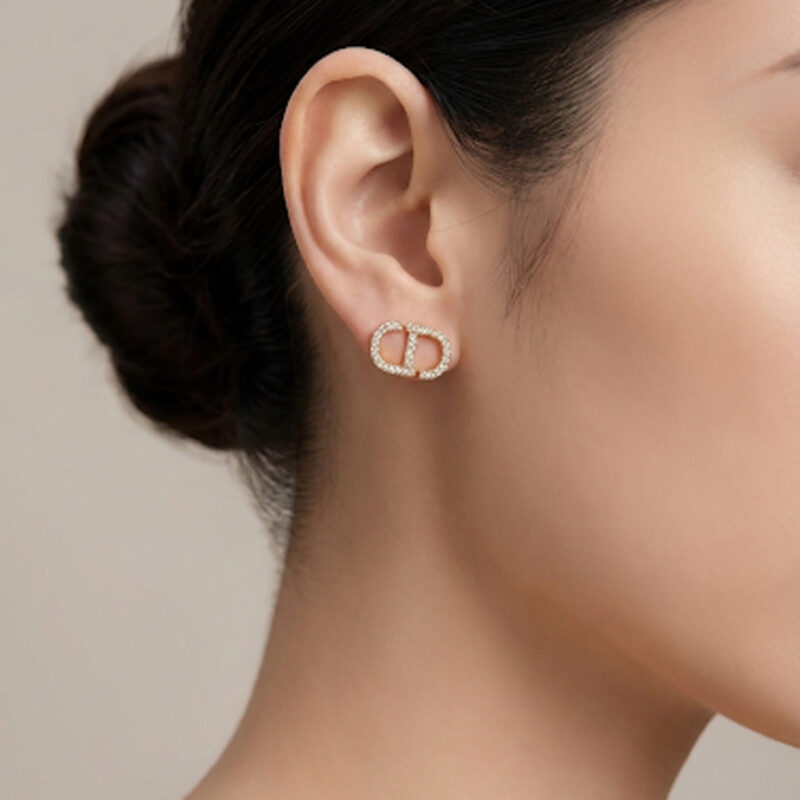 Brinco Lacre Cravejado Banhado em Ouro 18k