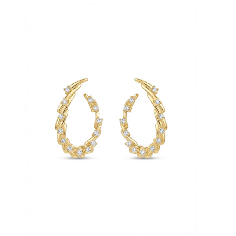 Brinco Snake Vazado Cravejado Banhado em Ouro 18k