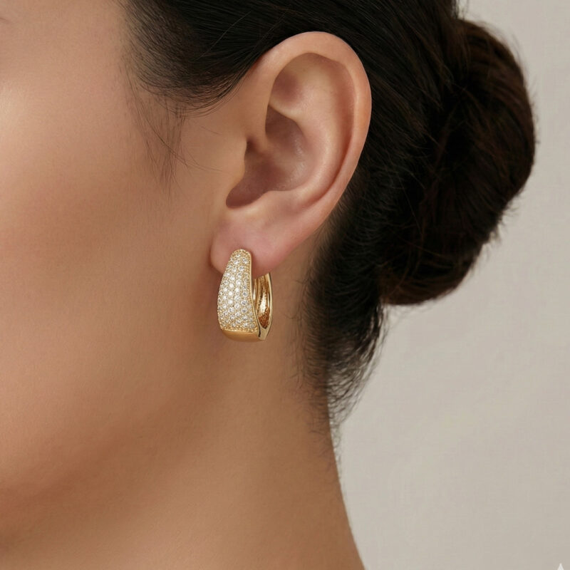 Brinco Argola Oval Banhado em Ouro 18k