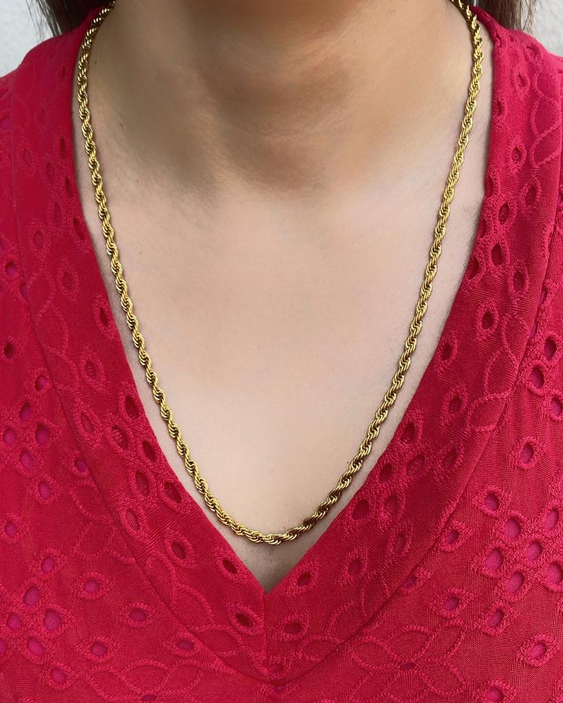 Colar Longo Elo Baiano 4 mm em Aço