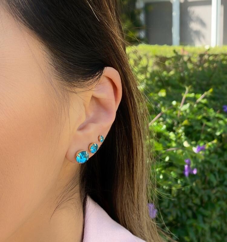 Brinco Trio Ponto de Luz banhado em Ouro 18K