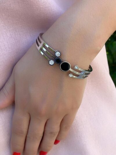 Bracelete Cravejado em Aço