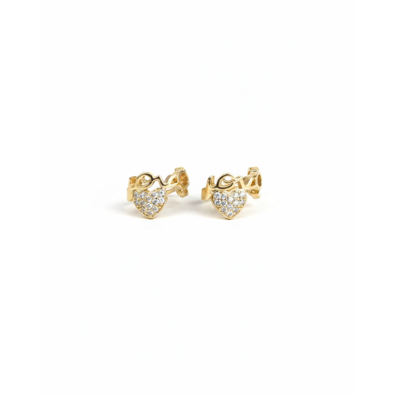 Piercing Love Cravejado Banhado em Ouro 18K (2 unid)