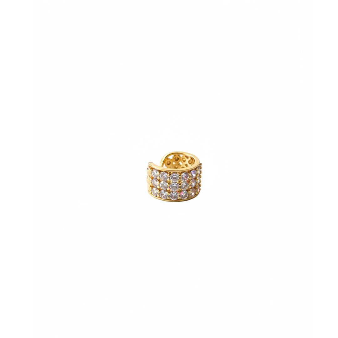 Piercing Largo Cravejado Banhado em Ouro 18k