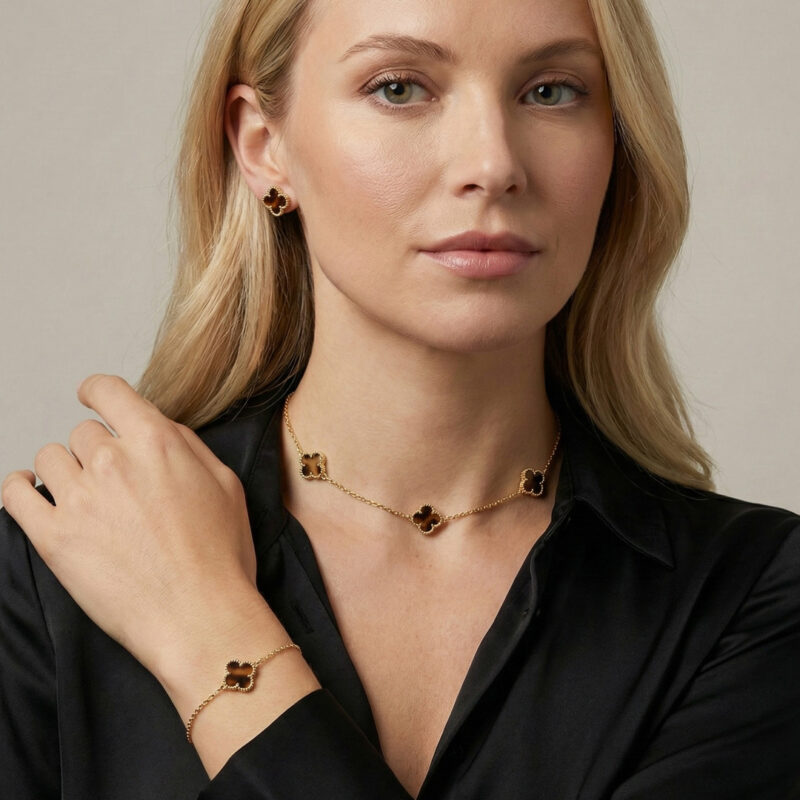 Pulseira 1 Trevo Banhado em Ouro 18k