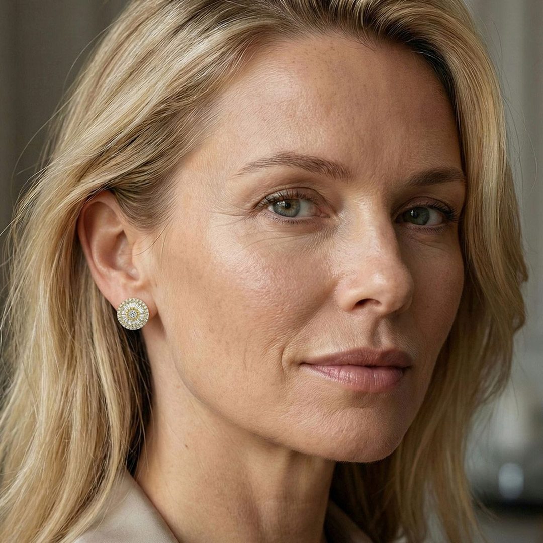 Brinco Pizza Cravejado Banhado em Ouro 18k